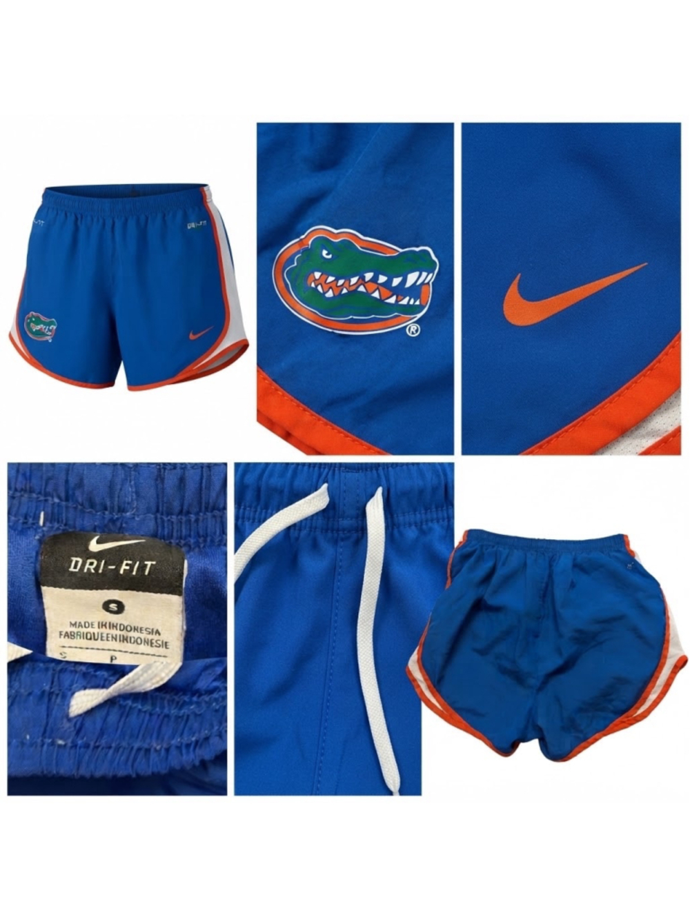 Women's Nike Florida Gators Athletic Shorts Blue Orange Size S